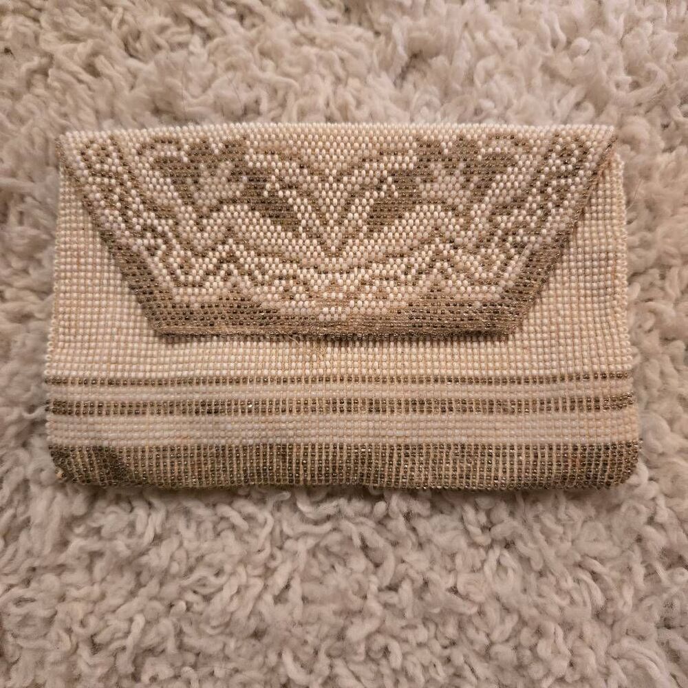 Vintage 1920s Micro Bead Belt Loop Purse Handbag Czech